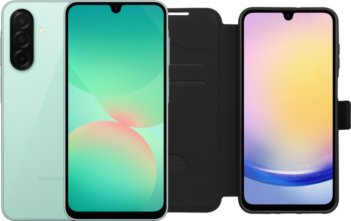 Samsung Galaxy A26 128 Go Vert 5G + BlueBuilt Book Case Noir Main Image