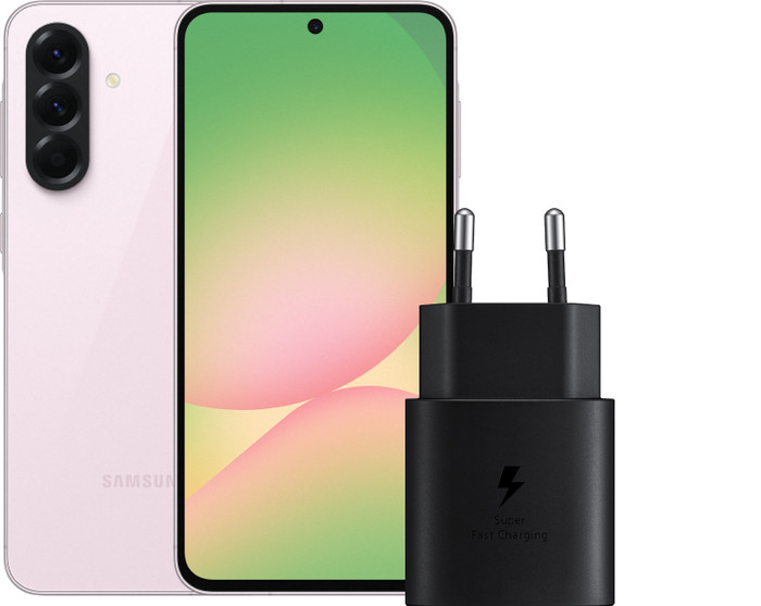 Samsung Galaxy A56 256GB Pink 5G + Samsung Charger 25W Black Main Image