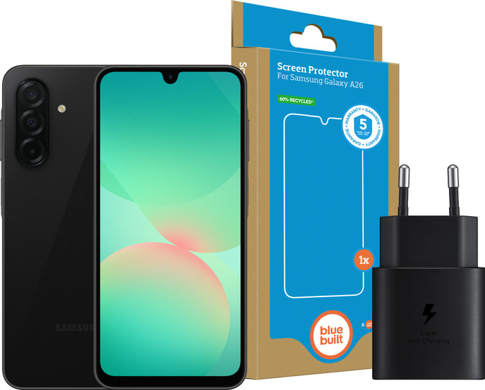 Samsung Galaxy A26 128GB Zwart 5G + Basis Accessoirepakket Main Image
