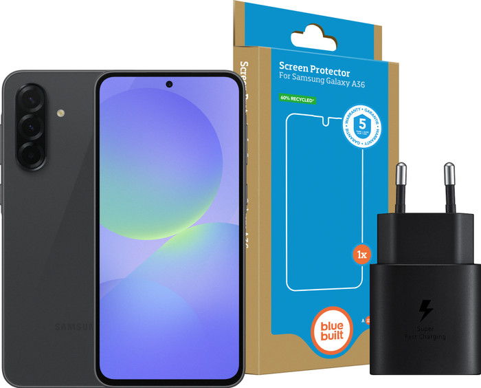 Samsung Galaxy A36 256GB Black 5G + Basic Accessory Pack Main Image