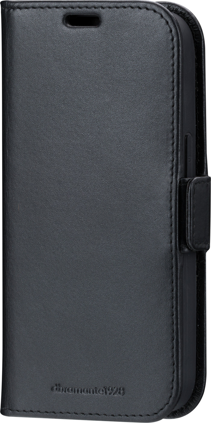 DBramante1928 Copenhagen Slim iPhone 16e Book Case Cuir Noir côté gauche