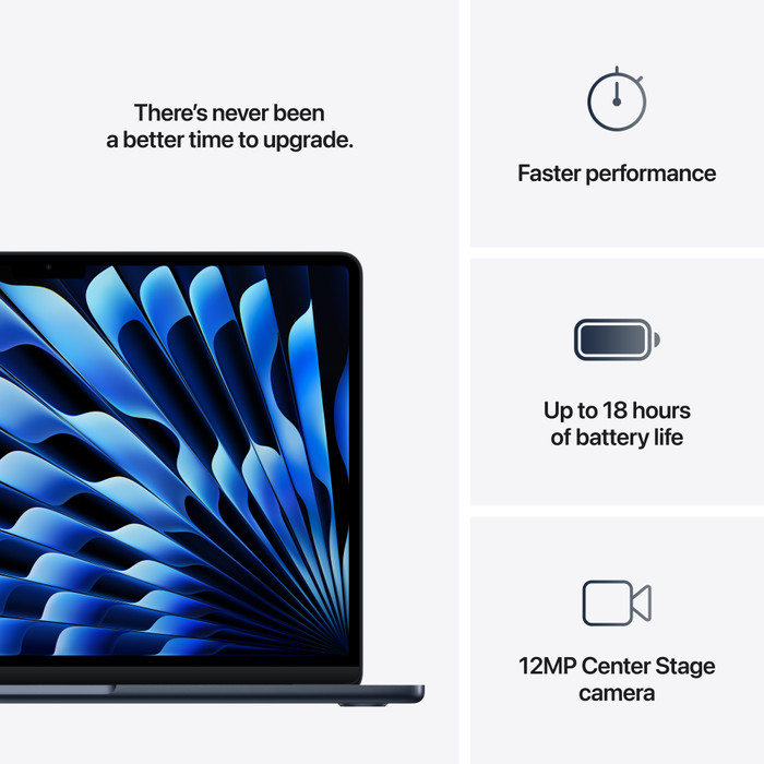 Apple MacBook Air 13 inches (2025) M4 (10 CPU/8 GPU) 16GB/256GB Midnight AZERTY visual supplier