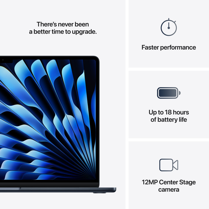 Apple MacBook Air 15 inches (2025) M4 (10 CPU/10 GPU) 16GB/256GB Midnight AZERTY visual supplier
