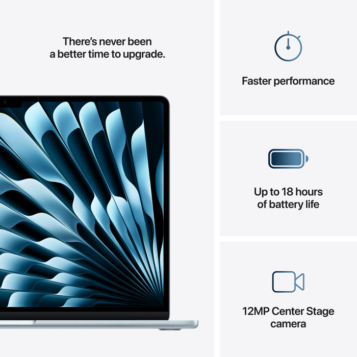 Apple MacBook Air 15 inch (2025) M4 (10 CPU/10 GPU) 16GB/512GB Hemelsblauw AZERTY visual leverancier