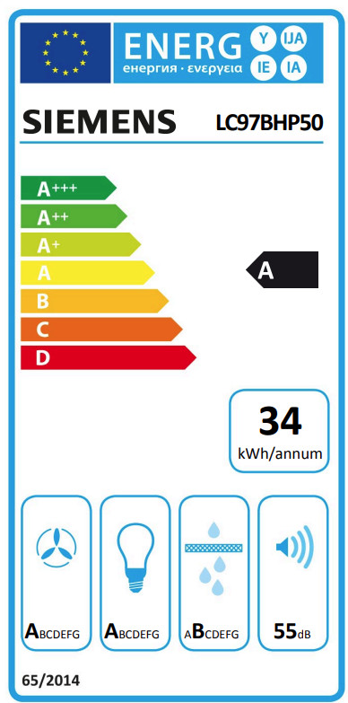 Siemens LC97BHP50 energy label