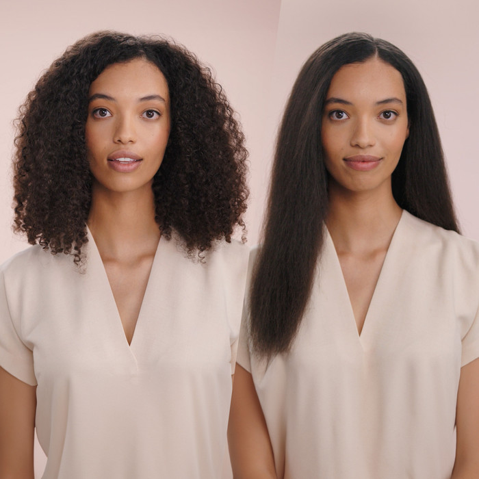 Dyson Airstrait Keramiek Roze/Rose Goud product in gebruik