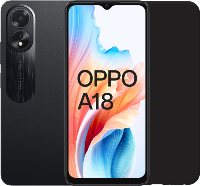 OPPO A18 128 Go Noir 4G + Just in Case Back Cover Noir Main Image