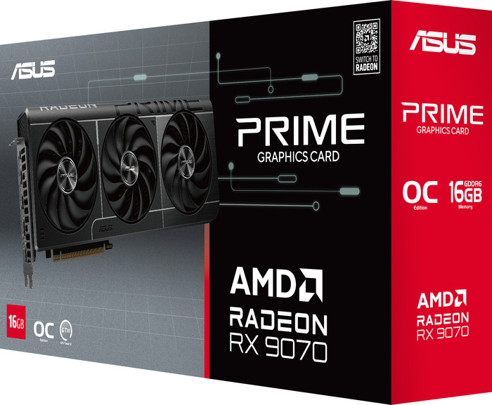 ASUS PRIME Radeon RX 9070 OC 16GB packaging