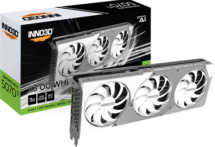 INNO3D GeForce RTX 5070 Ti X3 OC WHITE 16GB verpakking