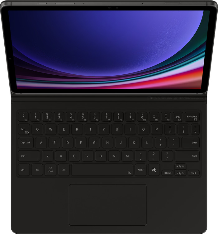 Samsung Galaxy Tab S9/S9 FE/S10 FE Étui Clavier AZERTY Noir dessus