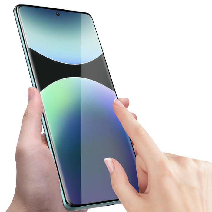 Just In Case Full Cover Xiaomi Redmi Note 14 Pro 4G/5G Screenprotector Zwart voorkant