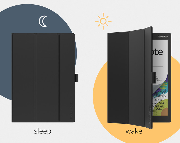 PocketBook Color Note Cover Flip Zwart product in gebruik