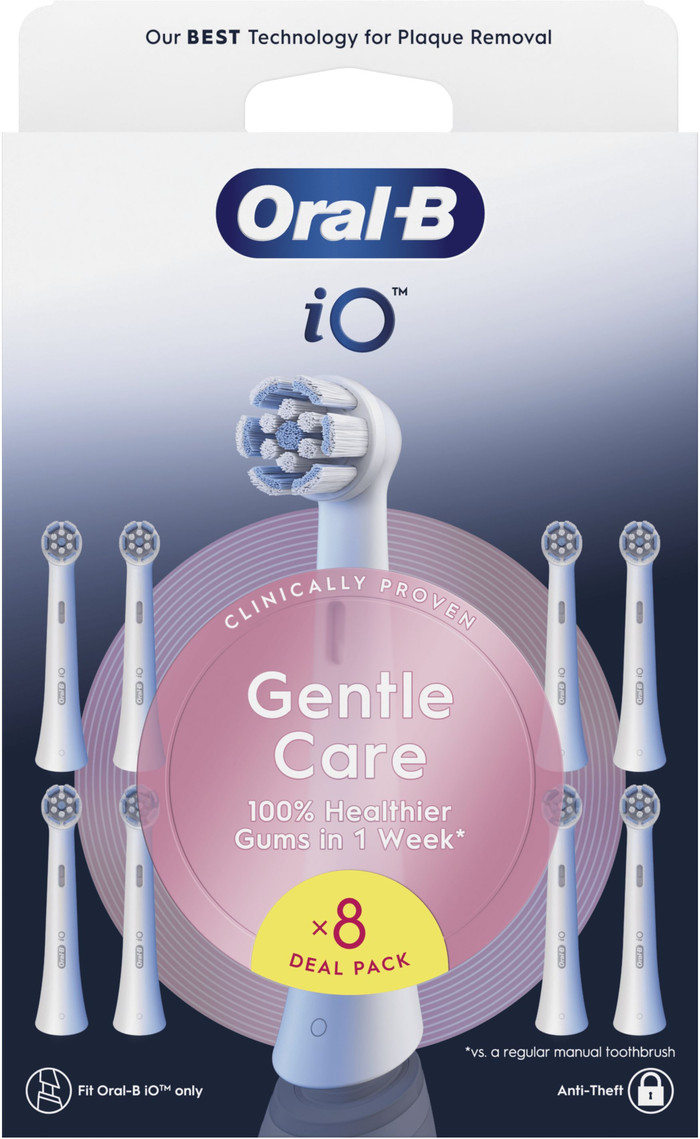Oral-B iO Gentle Care Blanc (8 pièces) emballage