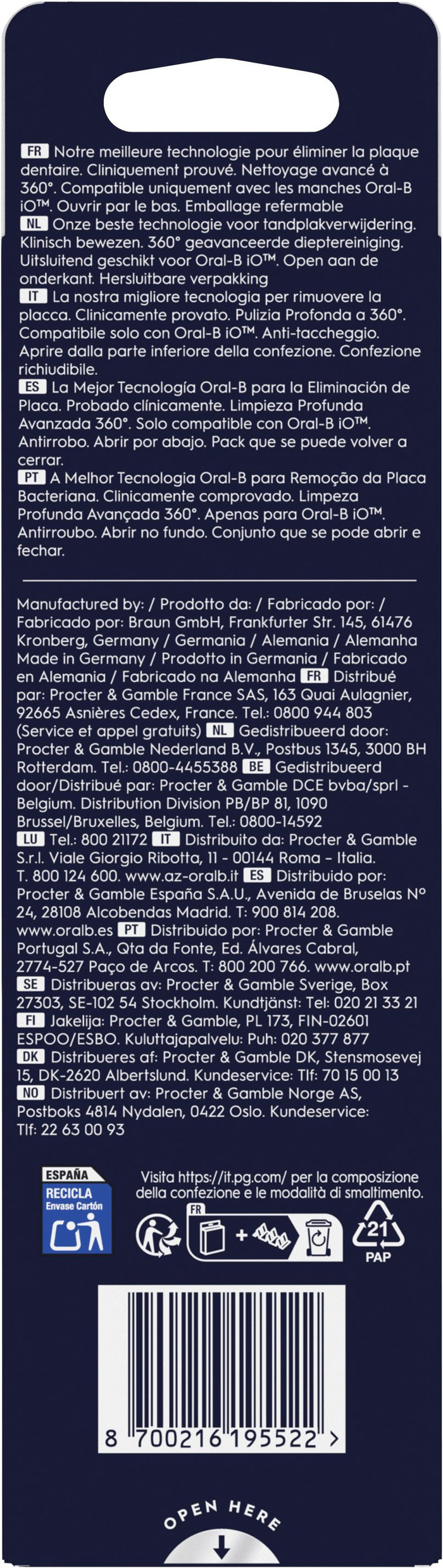 Oral-B iO 9n Onyx Black + 6 Brush Attachments packaging