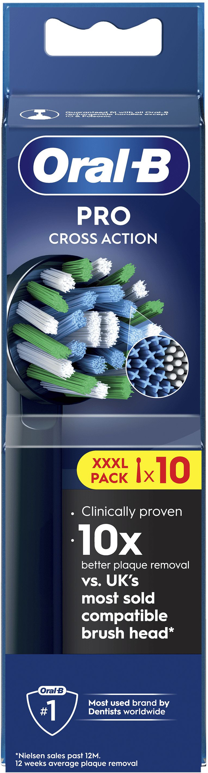 Oral-B Pro Cross Action Zwart (10 stuks) verpakking