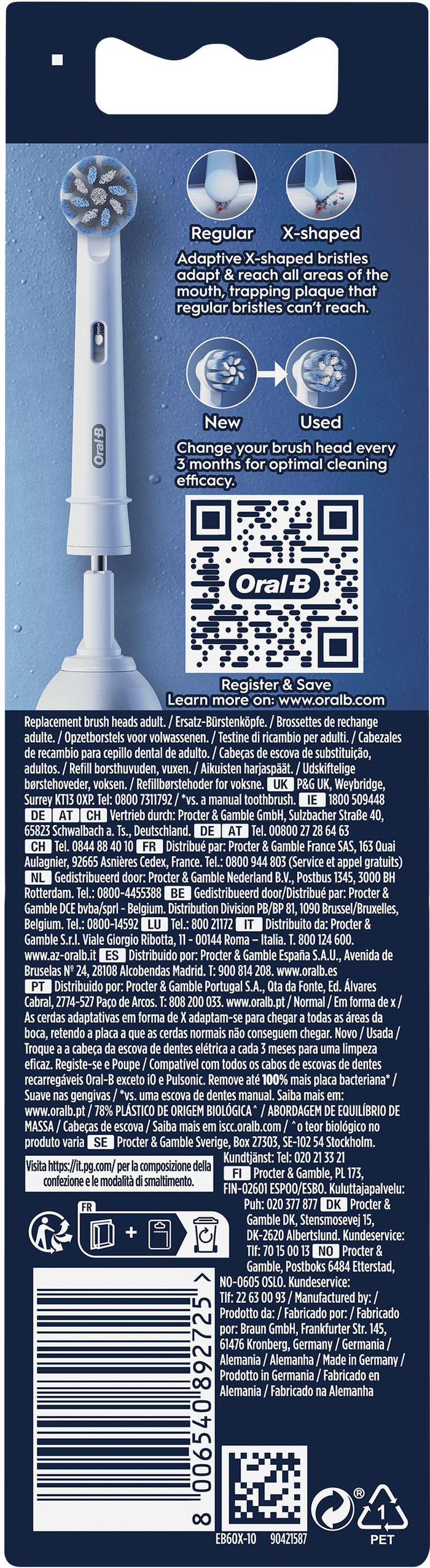 Oral-B Pro Sensitive Clean Blanc (10 pièces) emballage