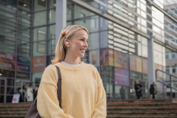 Sony WF-C710N Pink product in use