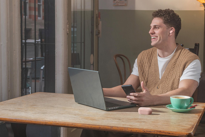 Sony WF-C710N Pink product in use