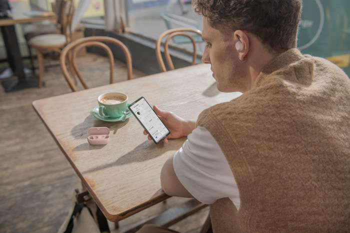 Sony WF-C710N Pink product in use