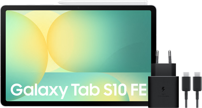Samsung Galaxy Tab S10 FE 10.9 inches 128GB WiFi Silver + Charger Pack Main Image