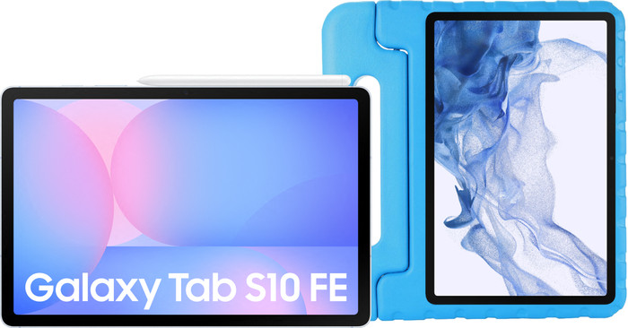 Samsung Galaxy Tab S10 FE 10,9 inch 128GB Wifi Lichtblauw + Just in Case Kids Cover Blauw Main Image