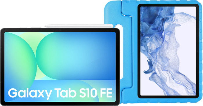 Samsung Galaxy Tab S10 FE 10,9 inch 256GB Wifi en 5G Grijs + Just in Case Kids Cover Blauw Main Image