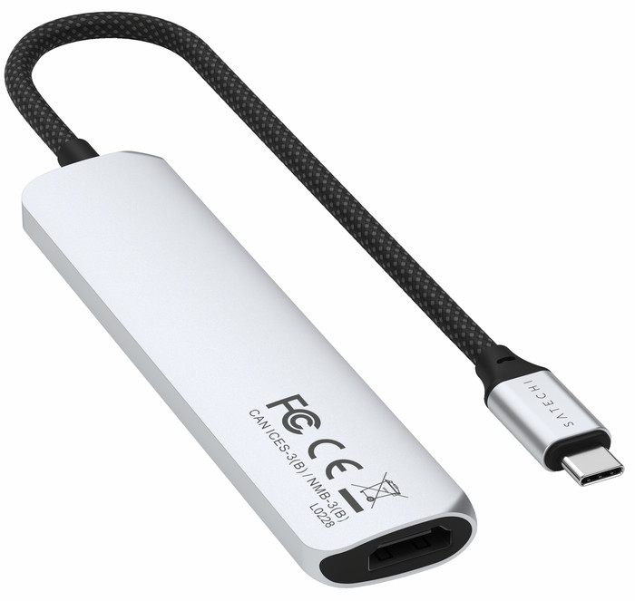 Satechi Type C Slim Multi-Port Adapter V2 Space Grey achterkant