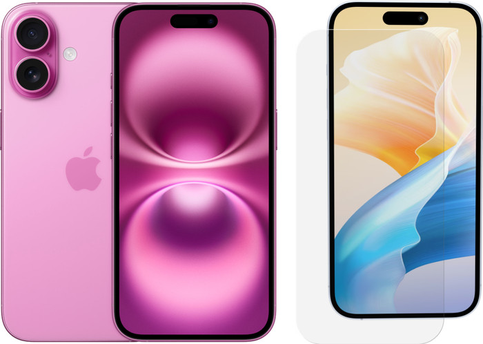 Apple iPhone 16 128GB Pink + BlueBuilt Screen Protector Glass Main Image