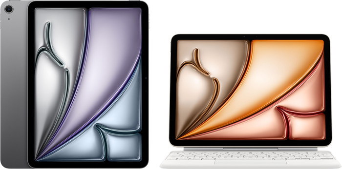 Apple iPad Air (2021) 11 Pouces 128 Go Wifi Gris Sidéral + Magic Keyboard AZERTY Blanc Main Image