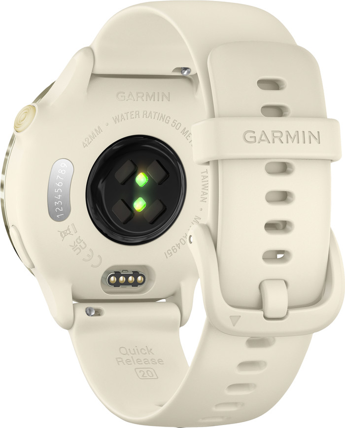 Garmin Vivoactive 6 Music Goud/Wit achterkant