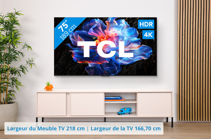 TCL 75" LED P61K 4K (2025) + TCL Q65H visuel Coolblue 1