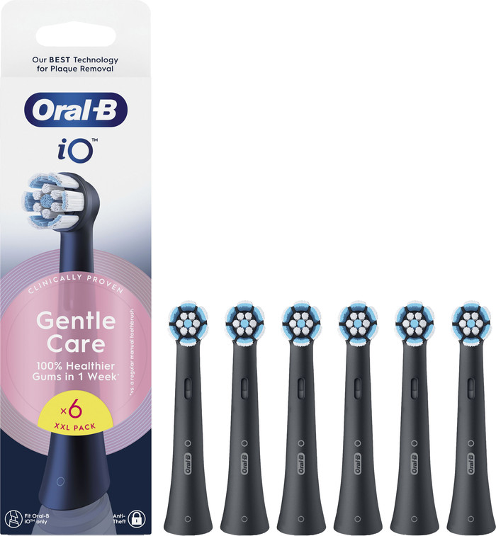 Oral-B iO Gentle Care Zwart (6 stuks) verpakking