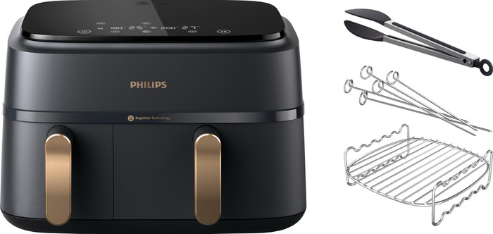 Philips 3000 Series Dual Basket NA352/00 + Set de Cuisson Double Niveau Main Image