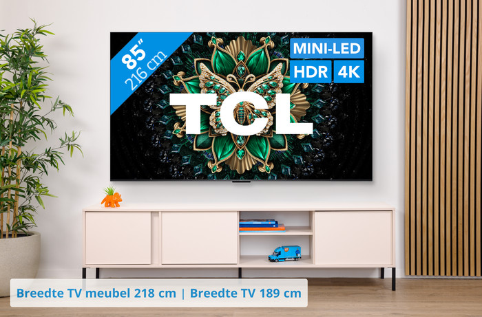 TCL 85" QD Mini-led C61K 4K (2025) + TCL Q65H visual Coolblue 1