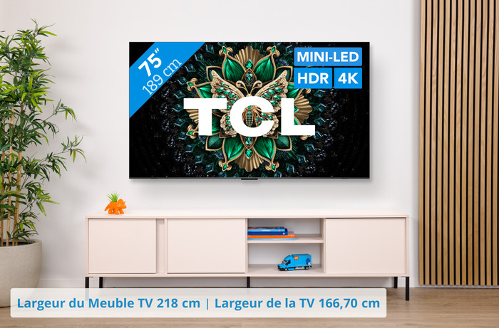 TCL 75" QD Mini-LED C61K 4K (2025) + TCL S55H 2.1 Barre de Son visuel Coolblue 1