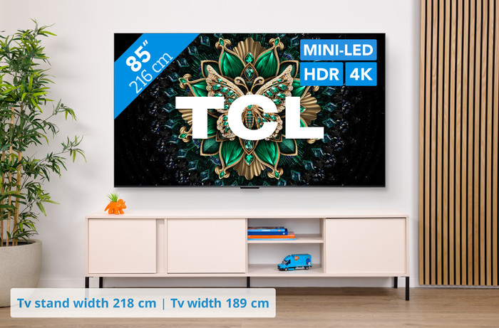 TCL 85 inches QD Mini-LED C61K 4K (2025) + TCL Q85H PRO visual Coolblue 1