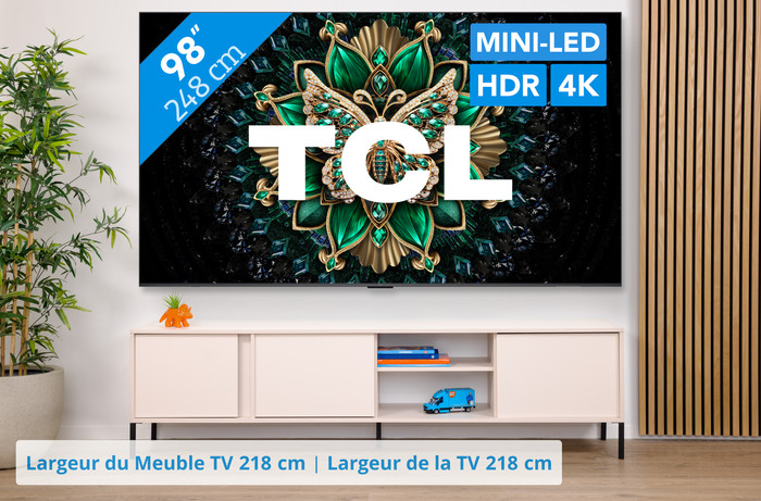TCL 98" QD Mini-LED C61K 4K (2025) + TCL Q85H PRO visuel Coolblue 1