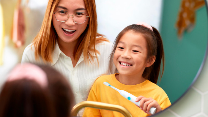 Philips Sonicare For Kids 7+ HX6044/90 (4 stuks) product in gebruik