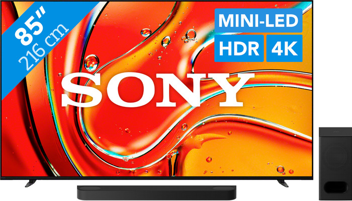 Sony 85" Bravia 7 4K QLED XR Mini-led (2024) + Sony Bravia Theatre Bar 6 Zwart Main Image