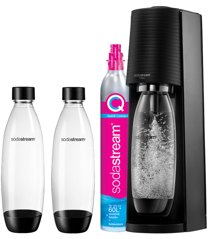 SodaStream TERRA Noir + Bouteilles Matière Synthétique 1 Litre Lot de 2 Main Image
