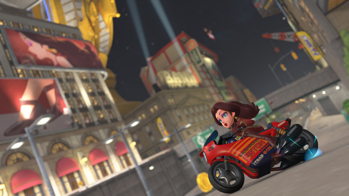 Mario Kart World + BlueBuilt Steering Wheels for Nintendo Switch 2 product in use