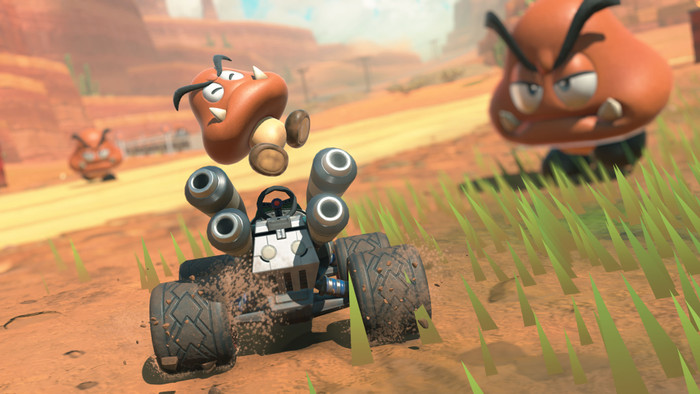 Mario Kart World + BlueBuilt Steering Wheels for Nintendo Switch 2 product in use