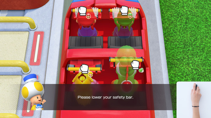 Nintendo Switch 2 + Super Mario Party Jamboree + BlueBuilt Beschermhoes product in gebruik