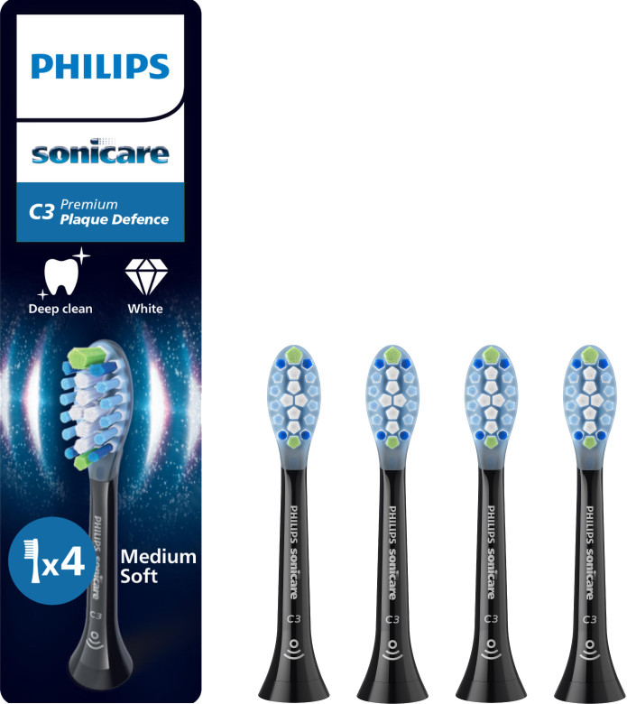 Philips Sonicare Premium Plaque Defense HX9044/88 Zwart (4 stuks) Main Image