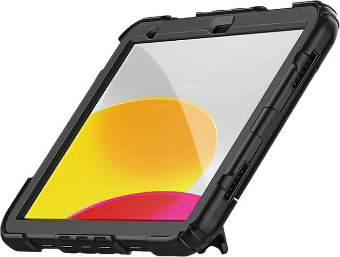 Just in Case Apple iPad (2025/2022) Rotating Back Cover Zwart voorkant