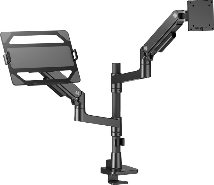 ACT AC8341 Monitor Arm 49 inches with Gas Spring for 1 Monitor with Laptop Holder front