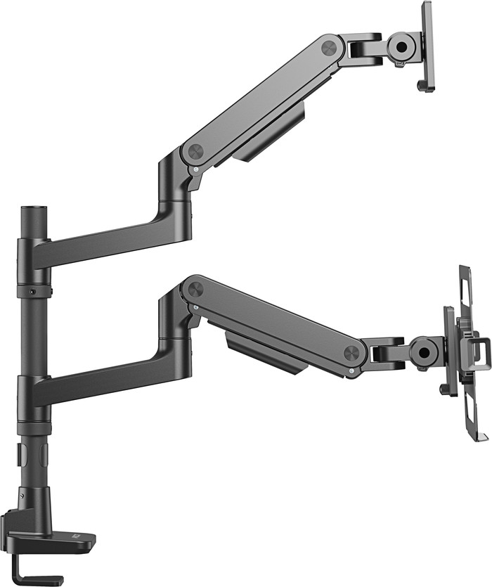 ACT AC8341 Monitor Arm 49 inches with Gas Spring for 1 Monitor with Laptop Holder left side
