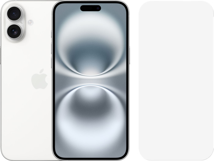 Apple iPhone 16 Plus 128GB White + BlueBuilt Screen Protector Glass Main Image