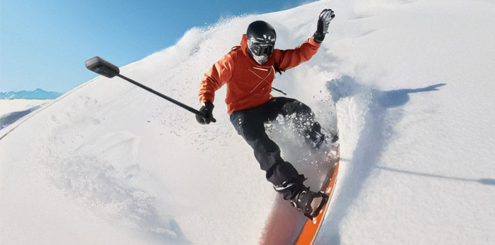 Insta360 X5 Essentials Bundle product in gebruik