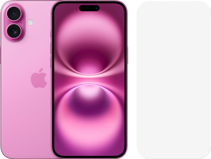 Apple iPhone 16 Plus 256GB Pink + BlueBuilt Screen Protector Glass Main Image